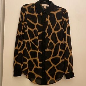 Michael Kors Black and Tan Blouse